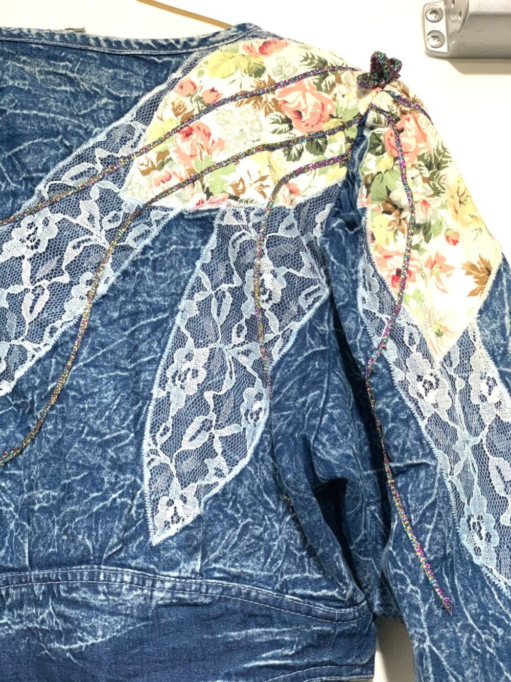 VINTAGE CARRELI CROPPED ACID WASH DENIM JACKETS SIZE S - Picture 9 of 10